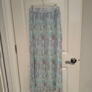 GANNI WATERCOLOR PRINTED GEORGETTE MAXI SKIRT US SIZE 8 EU SIZE 40